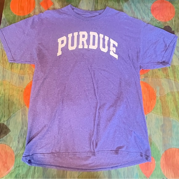 None Tops - Purdue University Shirt Adult Large PURPLE Short Sleeve College Tee Casual.